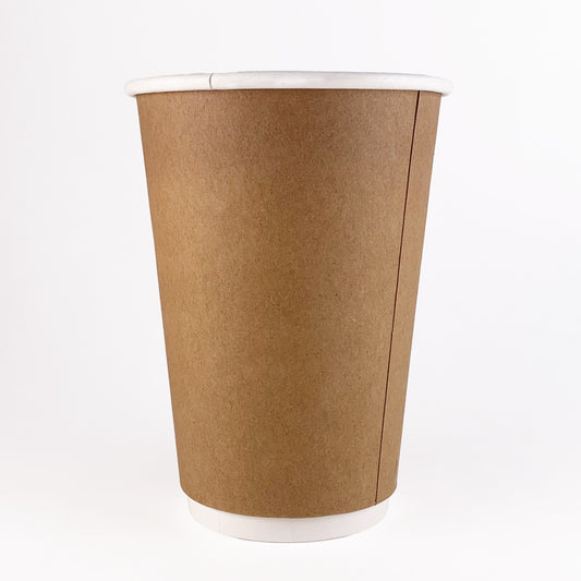 Coffee Cups - 16oz Brown Double Wall (Case x 500)