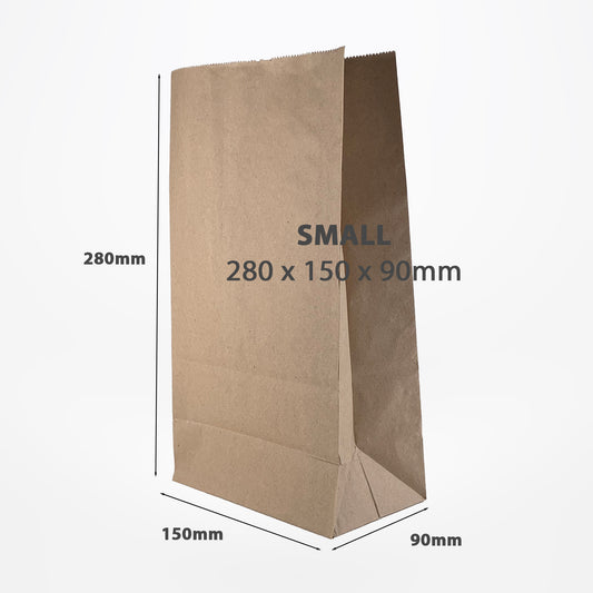 small brown paper bag sizes dimensions