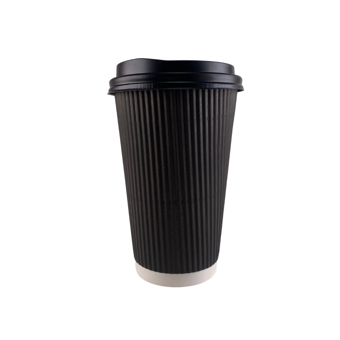 12 oz ripple wall paper cups with lid