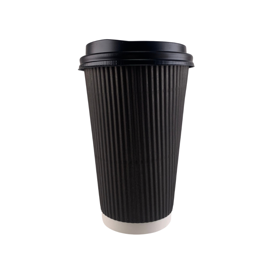 16 oz ripple wall paper cups with lid