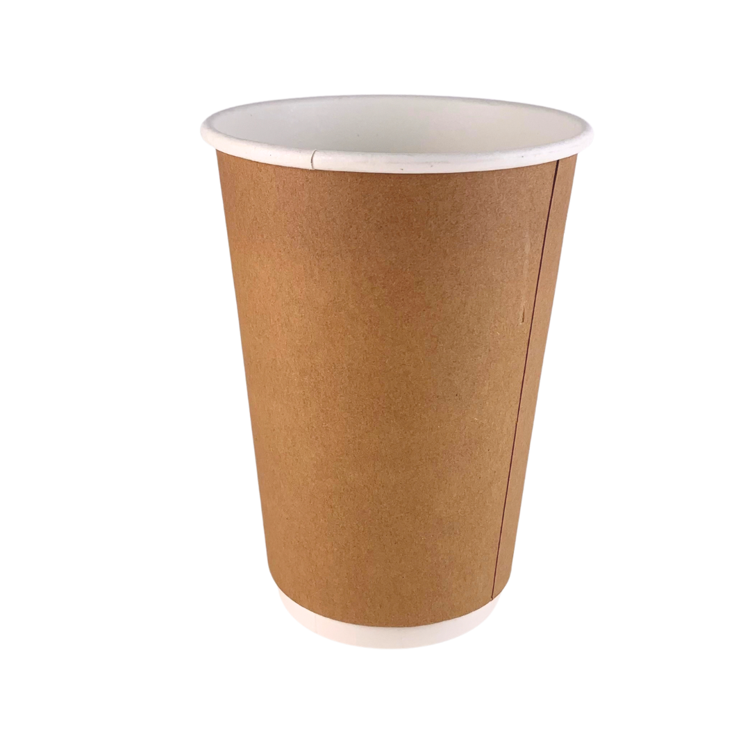 16 oz double wall brown paper cups