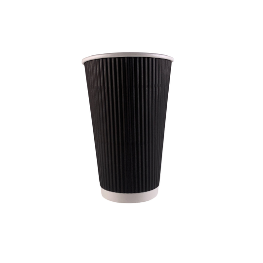 8 oz ripple wall paper cups black