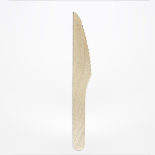Disposable wooden knife cutlery for takeaway catering