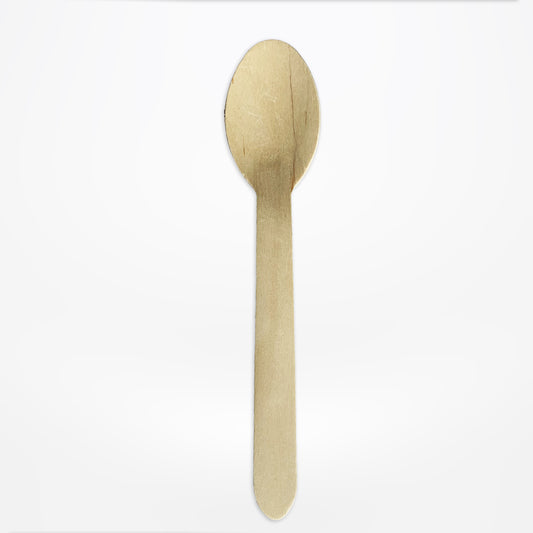 Disposable wooden spoon cutlery for takeaway catering