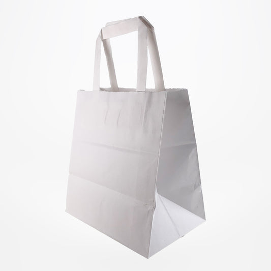 white paper carrier bags for food takeaways and catering