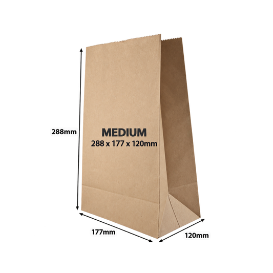 Takeaway medium brown SOS paper bags