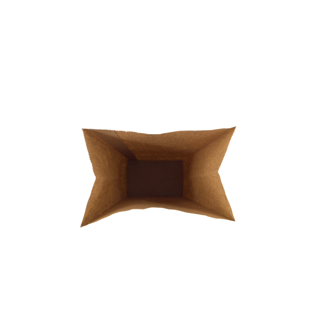 Brown SOS paper bags inside view